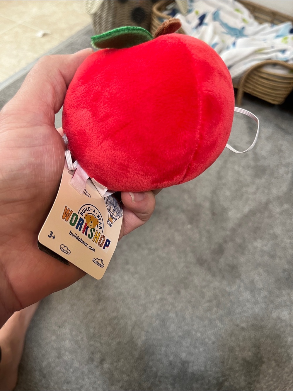 Build-A-Bear Red Plush Apple with Green Leaf